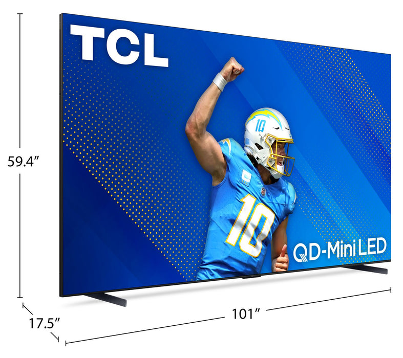 Téléviseur intelligent QD-Mini DEL TCL de classe Q UHD 4K de 115 po avec Google TV (115QM891G)