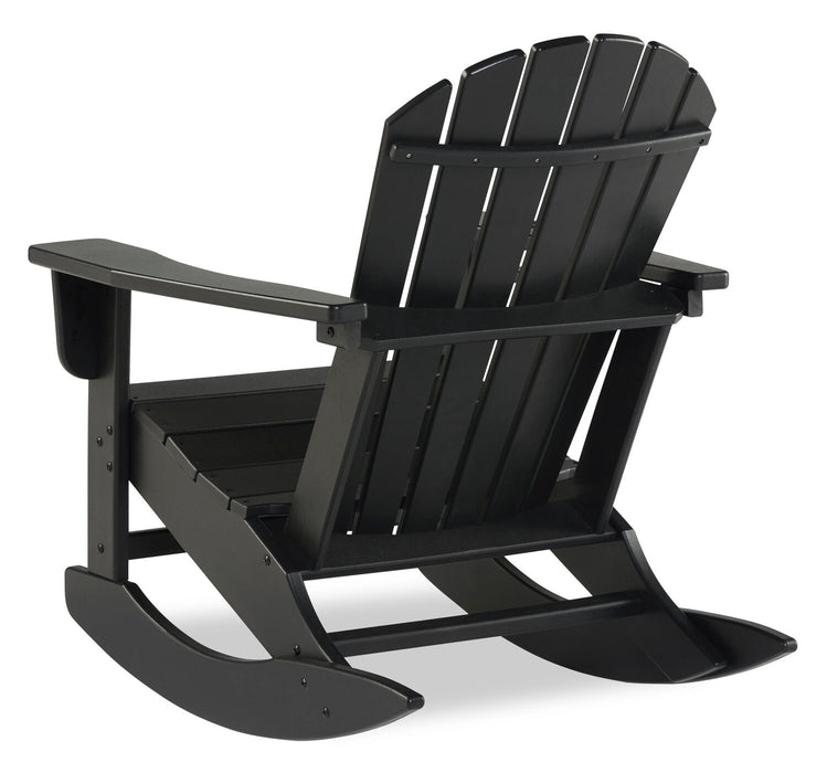 Fauteuil berçant Bask pour la terrasse à l’extérieur, plastique haute densité, résistant aux rayons UV et aux intempéries - noir