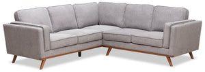 Sofa sectionnel Kassia 2 pièces d’apparence lin - gris