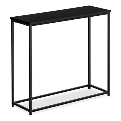 Alma 31.5" Modern Sofa Table - Black with Black Metal Frame | Table de salon moderne Alma de 31,5 po - noire avec armature en métal noir