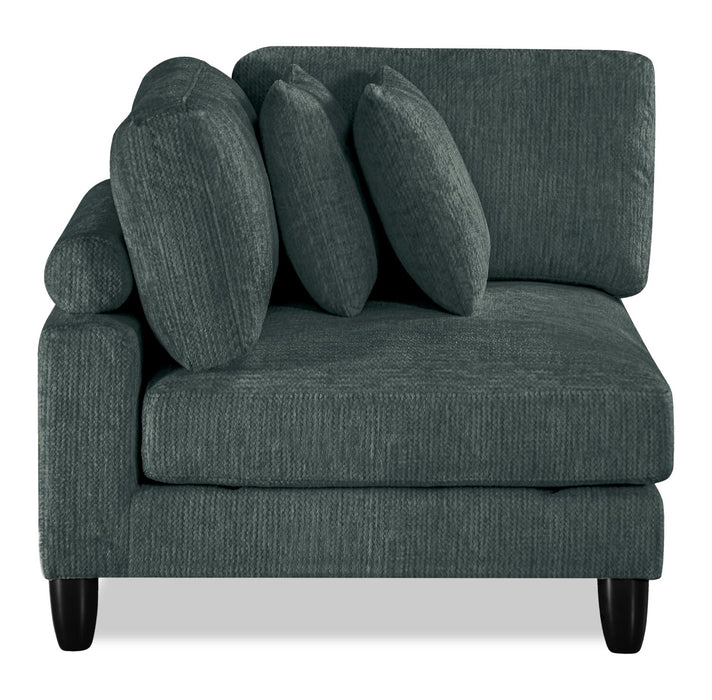 Fauteuil en coin modulaire Lounge de 40 po en tissu chenille - gris