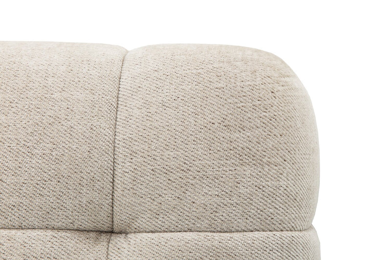 Sofa sectionnel modulaire Oaklyn 4 pièces en tissu avec pouf et coussins de siège capitonnés - beige