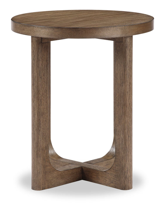 Table de bout ronde Maxwell de 20 po - noyer brun clair