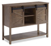 Armoire décorative Corbin de 47,25 po avec portes de grange coulissantes - chêne noyer