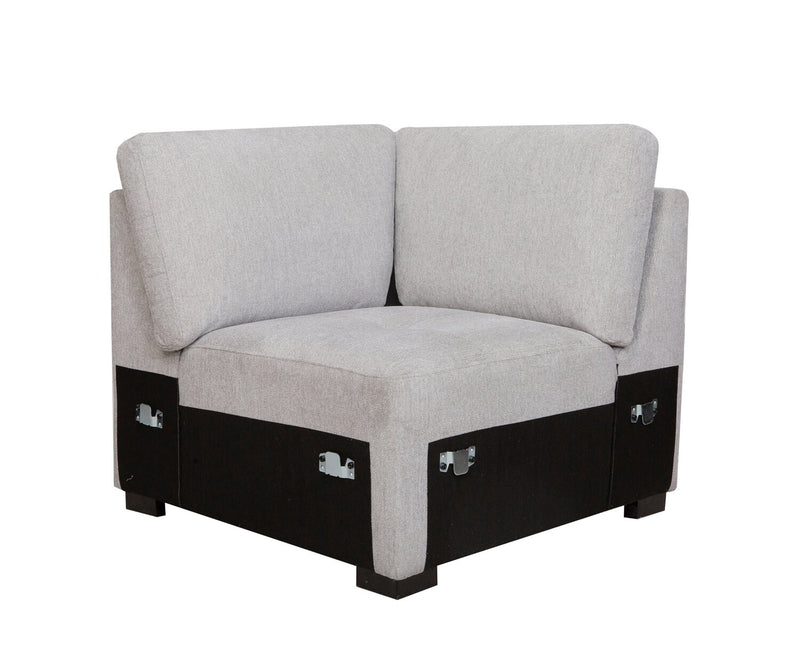 Sofa sectionnel Vault 5 pièces avec causeuse-lit et fauteuils de rangement - gris