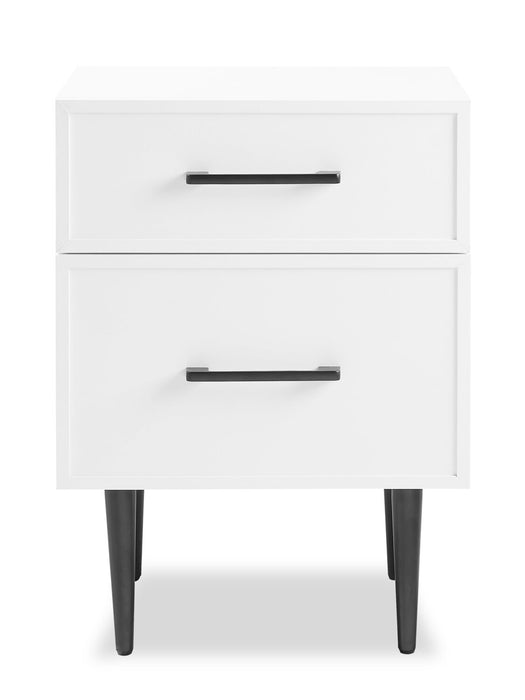 Table de nuit Brax de 18 po (l) x 25,75 po (H) à 2 tiroirs - blanche