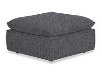  Pouf Farah de 33,85 po en tissu de chenille avec coussin en duvet et plumes - anthracite