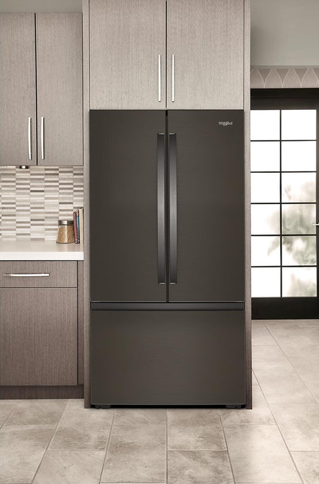 Réfrigérateur Whirlpool de 24 pi3 et de 36 po de profondeur comptoir véritable à portes françaises - acier inoxydable noir - WRFC3036RV
