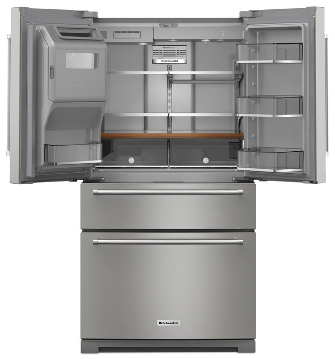 Réfrigérateur KitchenAid de 26,2 pi³ et de 36 po à portes françaises - acier inoxydable avec fini PrintShieldMC - KRMF536RPS