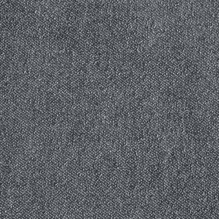 Lit de rangement Amos rembourré en tissu anthracite avec tête de lit à canaux et 3 tiroirs intégrés - format grand lit