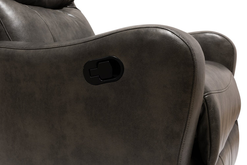 Fauteuil pivotant, coulissant et inclinable Elli 32 po de en similicuir - gris 