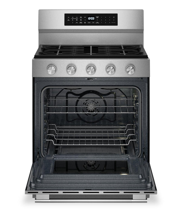 Cuisinière intelligente à gaz KitchenAid de 5,0 pi3 et de 30 po avec modes par convection - acier inoxydable résistant aux traces de doigts - KFGS530SPS