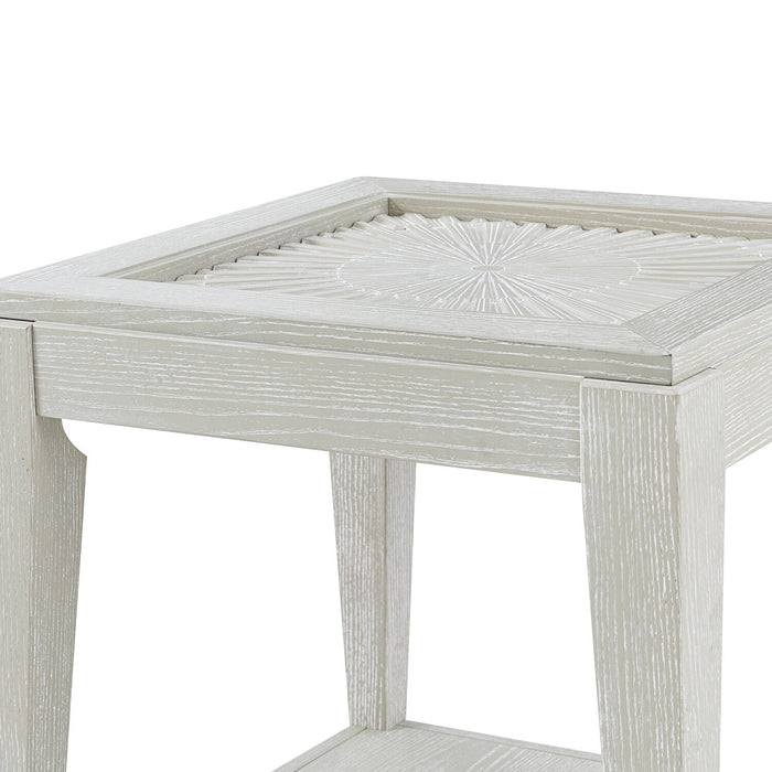 Table de bout Vida 23 po en bois massif avec tablette - sable