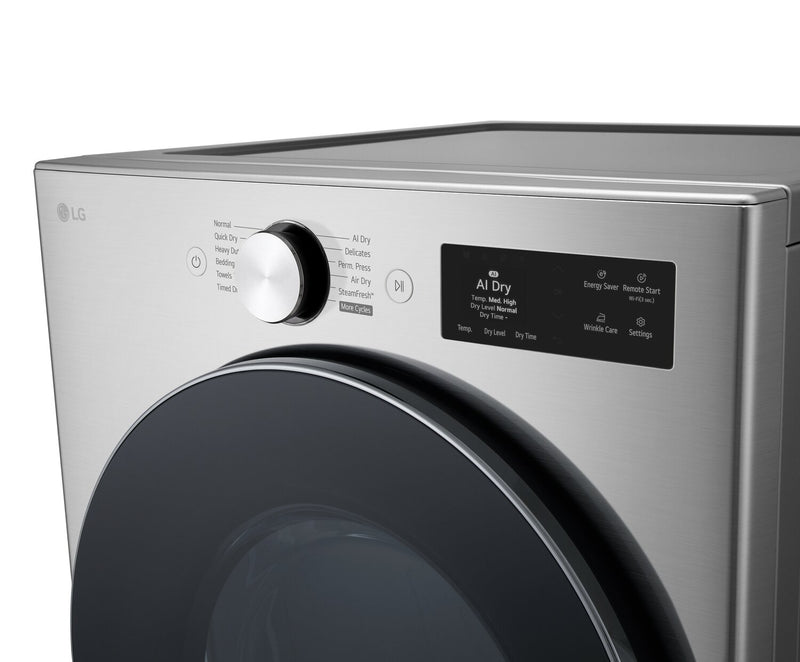 Sécheuse électrique intelligente LG à chargement frontal de 7,4 pi3 avec AI Sensor DryMC - acier graphite -  DLEX5800V