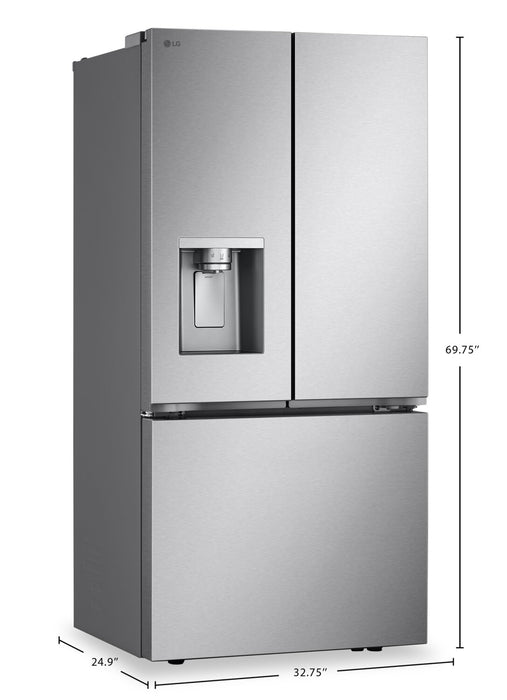 Réfrigérateur LG de 20 pi³ et de 33 po à portes françaises de profondeur comptoir MAXMC - acier inoxydable Smudge-ProofMD - LF20C6330S