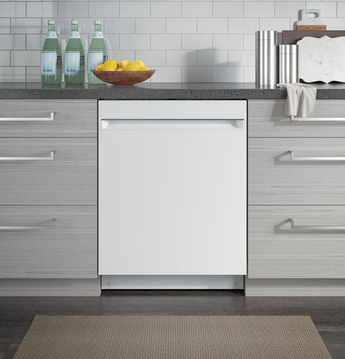 Lave-vaisselle encastré GE de 24 po avec broyeur d’aliments solides PiranhaMC - blanc - GDT225SGLWW\t