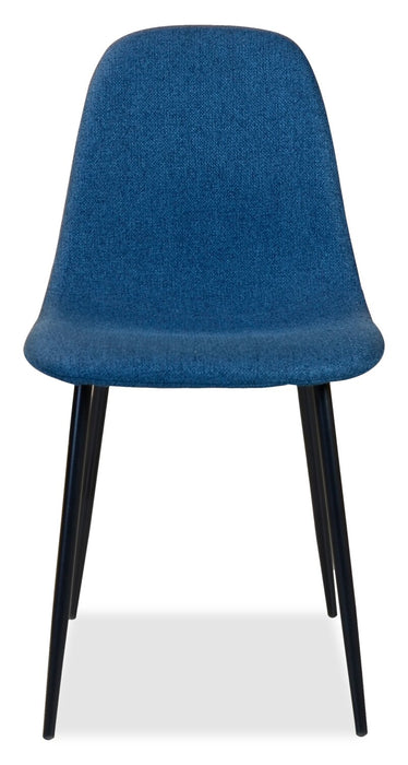 Chaise de salle à manger Jax en tissu de polyester et en métal - bleue