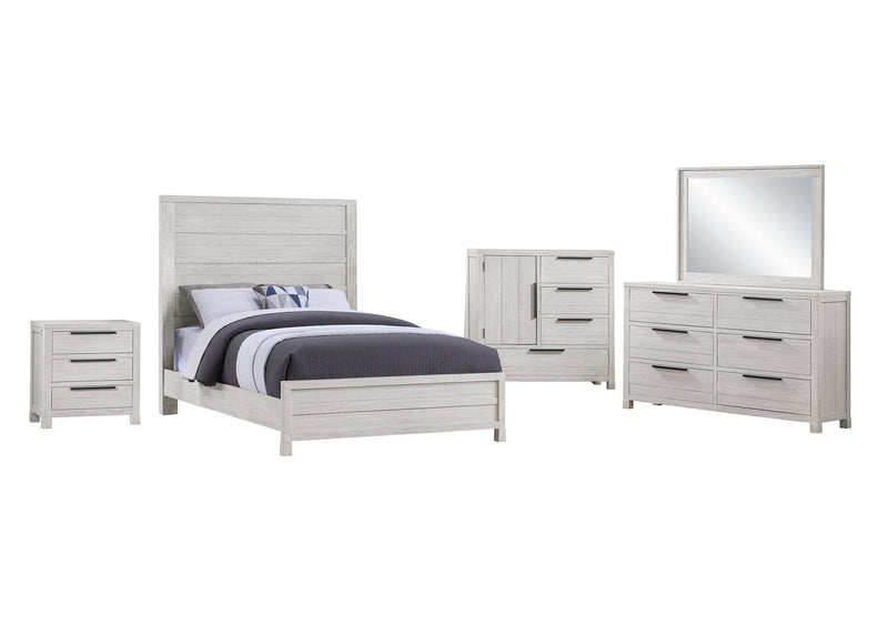 Commode verticale de chambre à coucher Haven de 48 po (L) x 48 po (H) à 4 tiroirs avec armoire de rangement - blanche