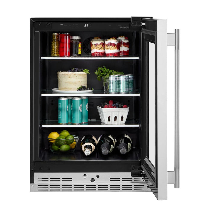 Réfrigérateur KitchenAid de 24 po sous le comptoir avec touches métalliques - acier inoxydable PrintShieldMC - KURR524SPS