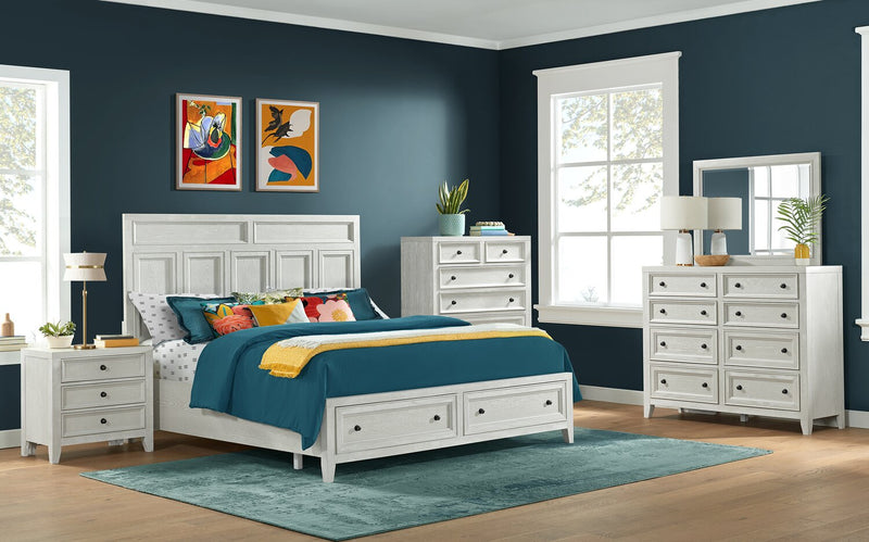 Commode Casa de 54 po (l) x 44 po (H) à 8 tiroirs en bois pour la chambre à coucher - blanche