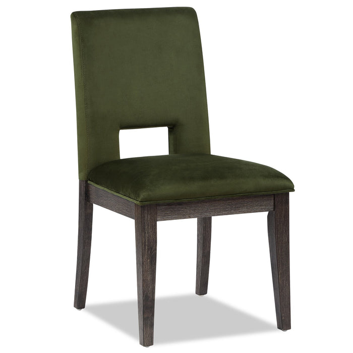 Ensemble de salle à manger Zelda 5 pièces avec table ronde de 60 po (L) et 4 chaises - vert et brun espresso