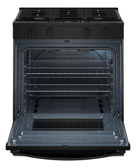 Cuisinière à gaz intelligente Whirlpool de 30 po, 5 pi³ – noir – WSGS3330TB