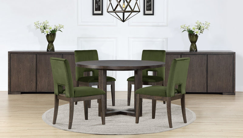 Table de salle à manger ronde Zelda de 52 po (L) avec base piédestal - brun espresso