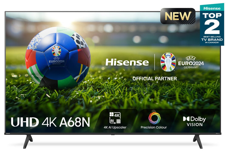 Téléviseur intelligent Hisense UHD 4K de 55 po à 60 Hz avec HDR10, Dolby VisionMC et Google TVMC (55A68N)