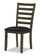 Chaise de salle à manger Devon en tissu de cuir végétalien et en bois - brun foncé
