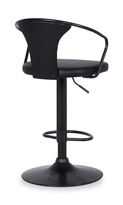 Tabouret bar Hero en tissu de cuir végétalien et en métal avec siège pivotant et réglable - gris
