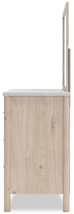 Miroir de commode de chambre à coucher Jolie, à fixer au meuble ou à suspendre au mur - naturel