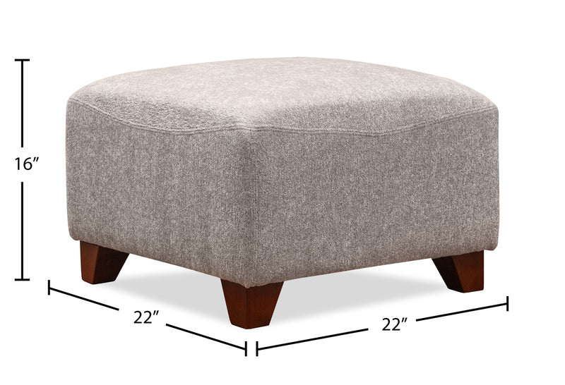 Pouf Zello de 22, po en tissu d'apparence lin - Lin