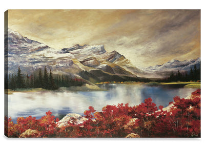 Banff Red Trees Canvas Artwork – 24" x 36" | Œuvre d’art « Banff Red Trees » sur toile - 24 po x 36 po