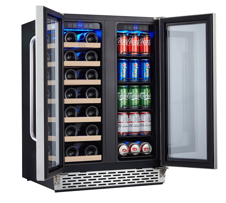 Refroidisseur à vin TCL de 5,3 pi3 et de 23,4 po à 2 zones - acier inoxydable - B422DCA