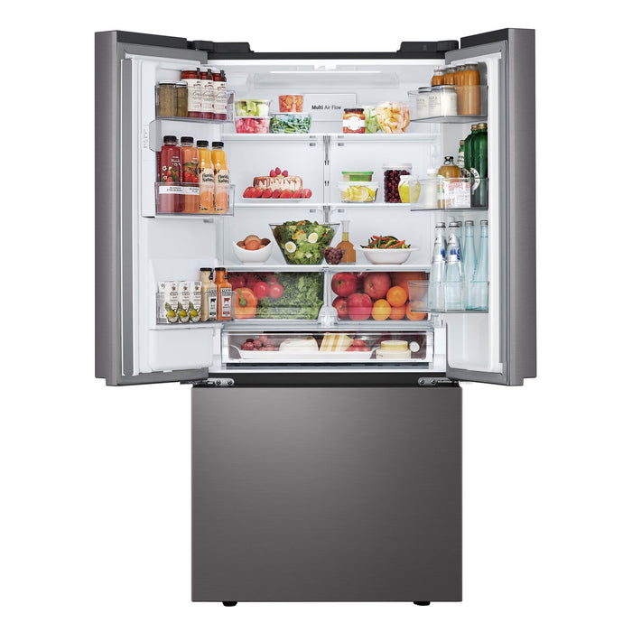 Réfrigérateur LG de 33 po et de 25 pi³ à portes françaises avec machine à glaçons double - acier inoxydable noir - LF25S6330D