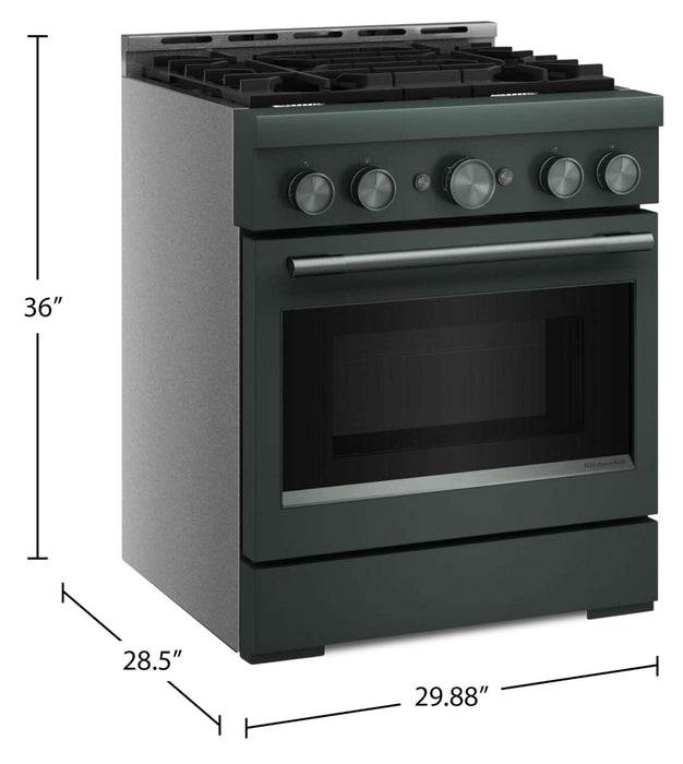 Cuisinière à gaz KitchenAid de 4,1 pi3 avec mode de friture à air sans préchauffage - genévrier - KFGS930SJP