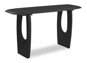 Table de salon moderne Abbot de 55 po en bois massif - noire
