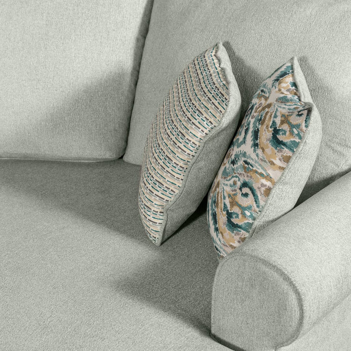 Sofa-lit sectionnel enveloppant de droite Haven de Scott Living 3 pièces en tissu de chenille - bleu écume de mer 