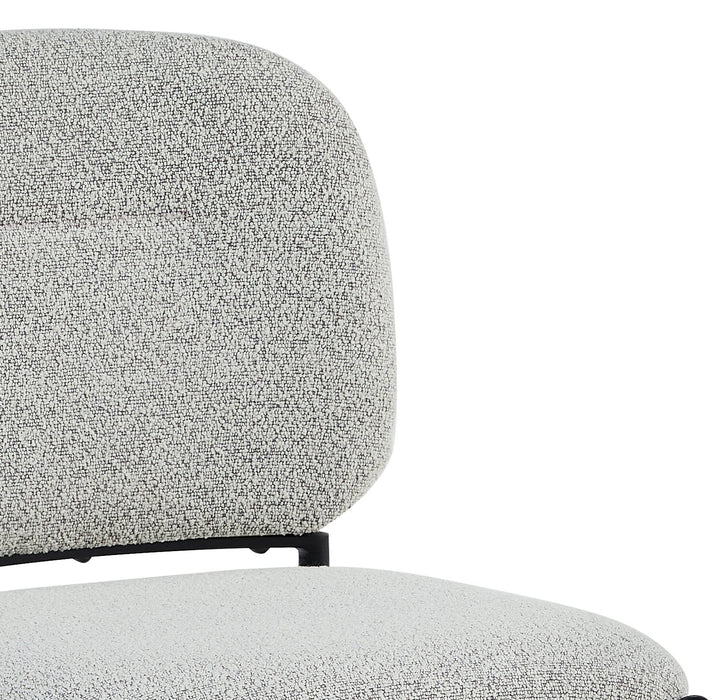 Chaise de salle à manger Luka en tissu bouclé et en métal - beige 