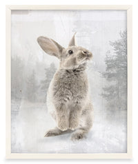  Œuvre d’art encadrée « Baby Rabbit » avec fini lin - 17 po x 21 po