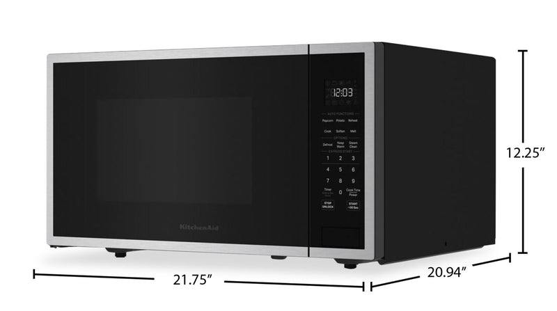 Four à micro-ondes de comptoir KitchenAid de 1,5 pi3 avec friture à air - acier inoxydable PrintShieldMC - KMCS522SPS
