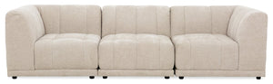 Sofa modulaire Oaklyn de 109 po en tissu avec coussins de siège capitonnés - beige