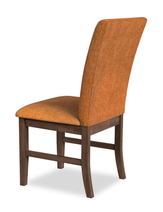 Chaise de salle à manger Rain avec siège et dossier rembourrés en tissu - orange