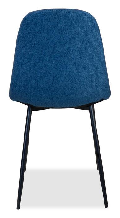Chaise de salle à manger Jax en tissu de polyester et en métal - bleue
