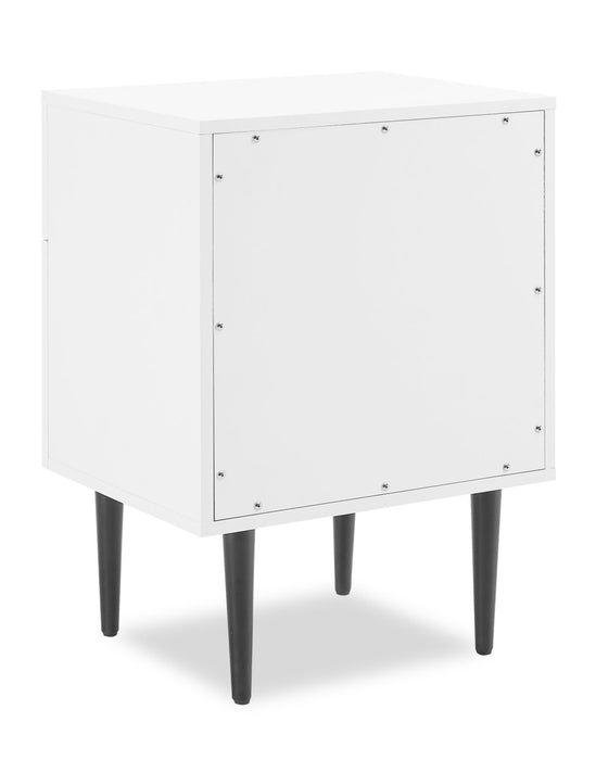 Table de nuit Brax de 18 po (l) x 25,75 po (H) à 2 tiroirs - blanche