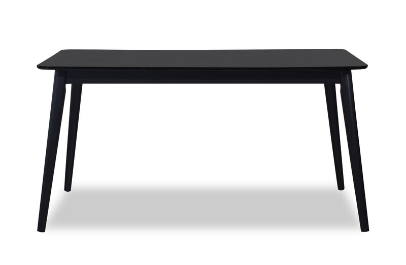 Ensemble de salle à manger Astro 5 pièces avec table de 59,1 po (L) et 4 chaises à dossier à barreaux en forme de fuseau - noir