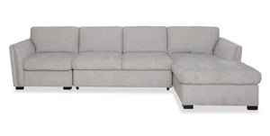 Sofa sectionnel de droite Vault 3 pièces avec causeuse-lit, fauteuil long de rangement et fauteuil de rangement - gris