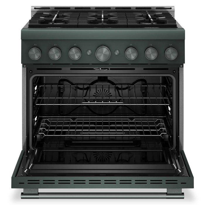 Cuisinière à gaz KitchenAid de 5,1 pi3 et de 36 po avec mode de friture à air sans préchauffage - genièvre - KFGS936SJP