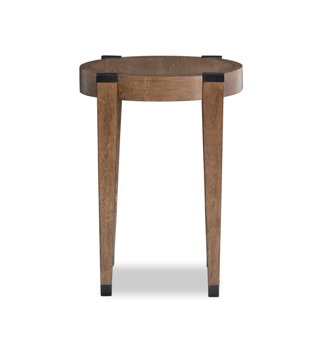 Table de bout ronde Gordon de 18 po en bois massif - brune