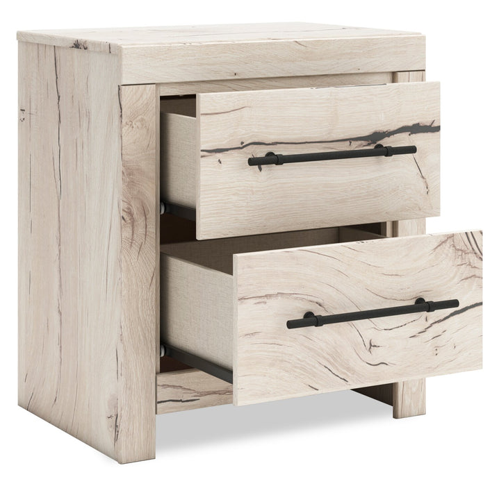 Table de nuit Derekson de 21,7 po (L) x 24,3 po (H) à 2 tiroirs avec ports USB - blanc rustique
